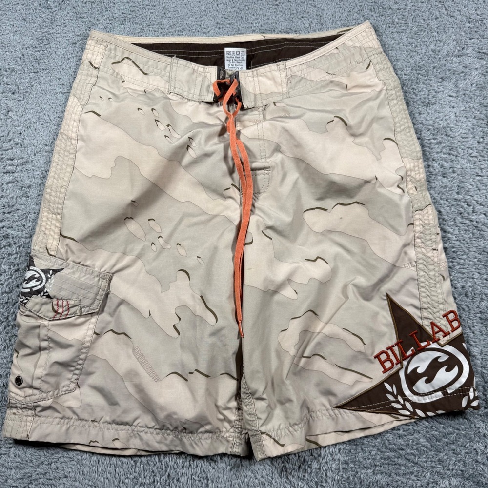 VTG Billabong Board Shorts Mens 32 Camo Cargo Pocket Ripstop Mech Lined